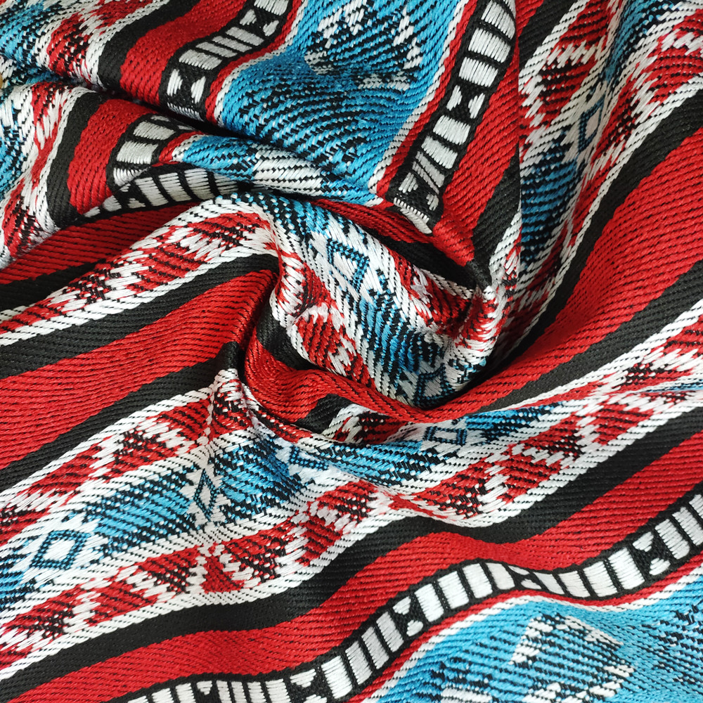 Arabský styl Sadu polyesterová bavlněná příze obarvená jacquard tkanina pro pohovku a tašku