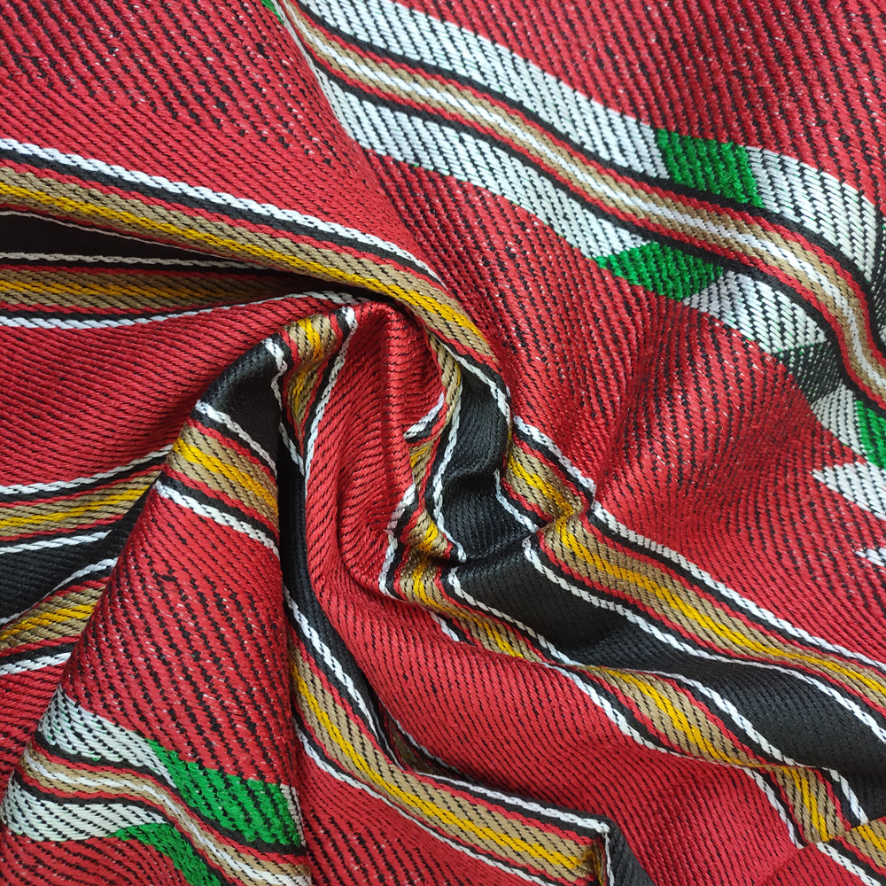 Arabský styl Sadu polyesterová bavlněná příze obarvená jacquard tkanina pro pohovku a tašku