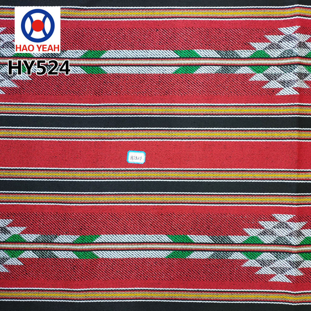 Arabský styl Sadu polyesterová bavlněná příze obarvená jacquard tkanina pro pohovku a tašku