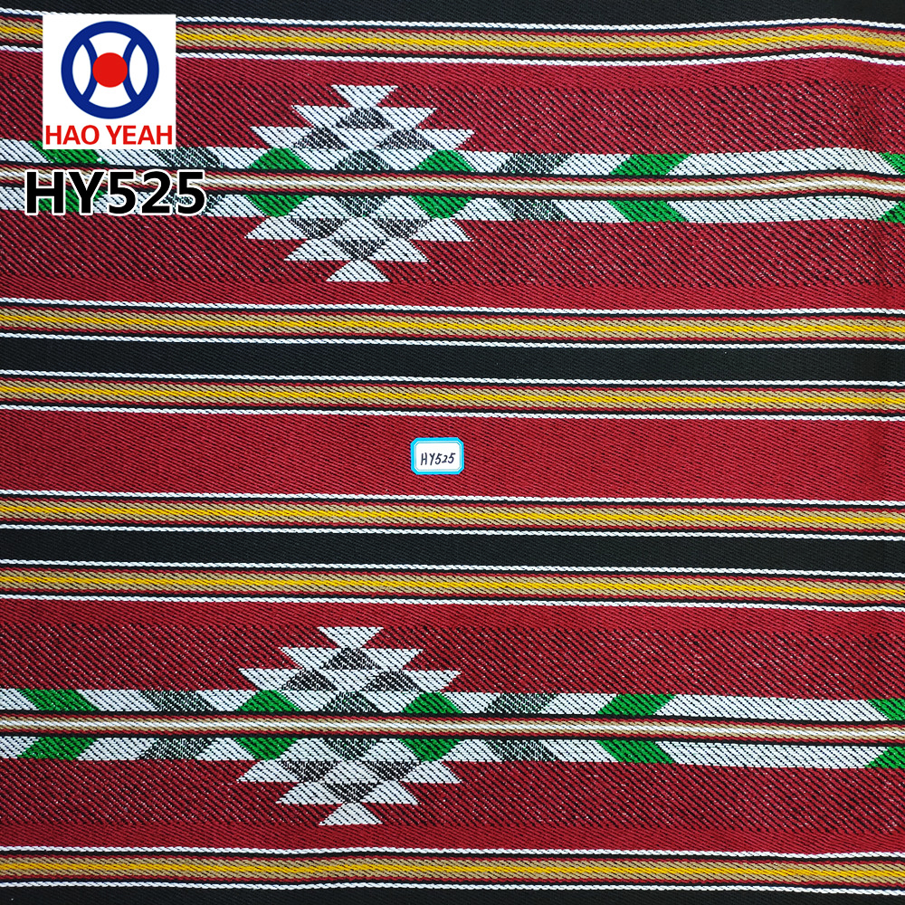 Arabský styl Sadu polyesterová bavlněná příze obarvená jacquard tkanina pro pohovku a tašku