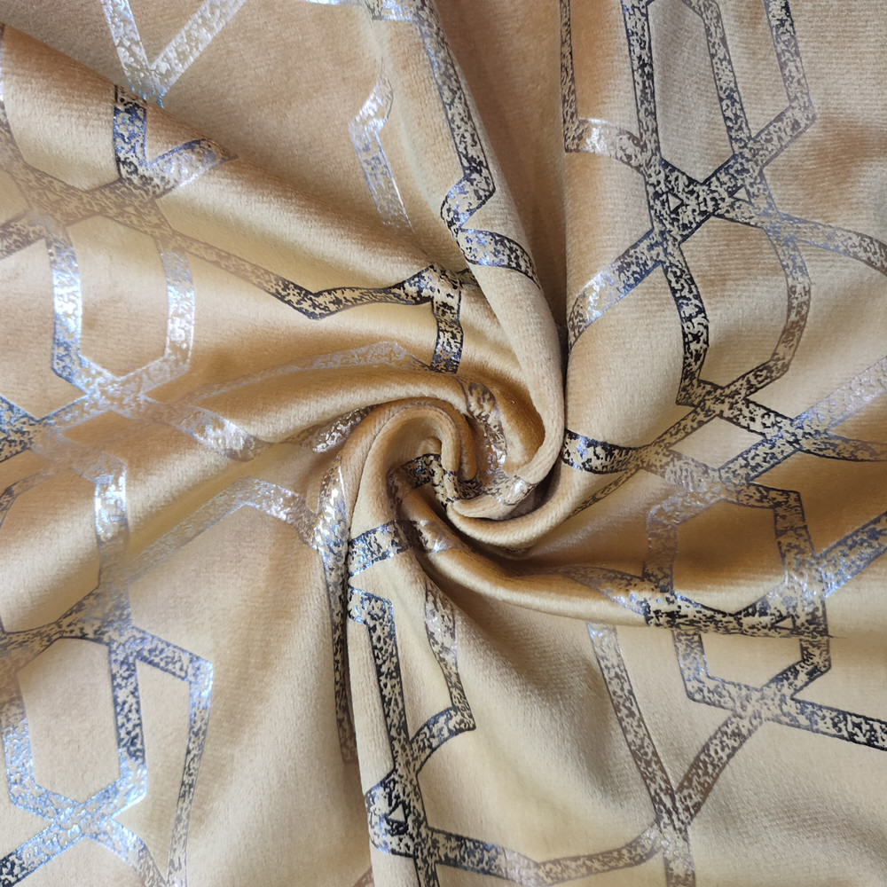 Kreativní geometrický vzor zlatá fólie Print Holland Velvet Pohoří nábytek látka